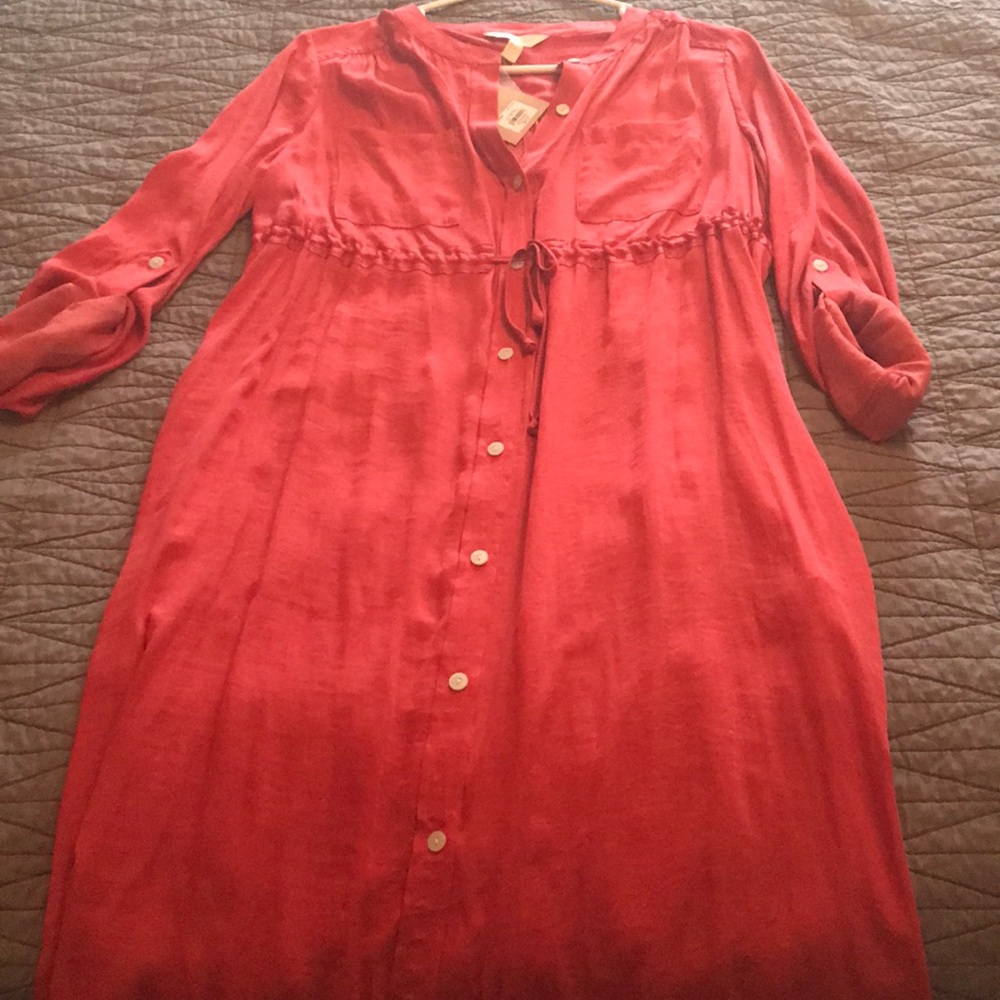 Burnt orange/ coral dress maternity